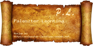 Paleszter Leontina névjegykártya